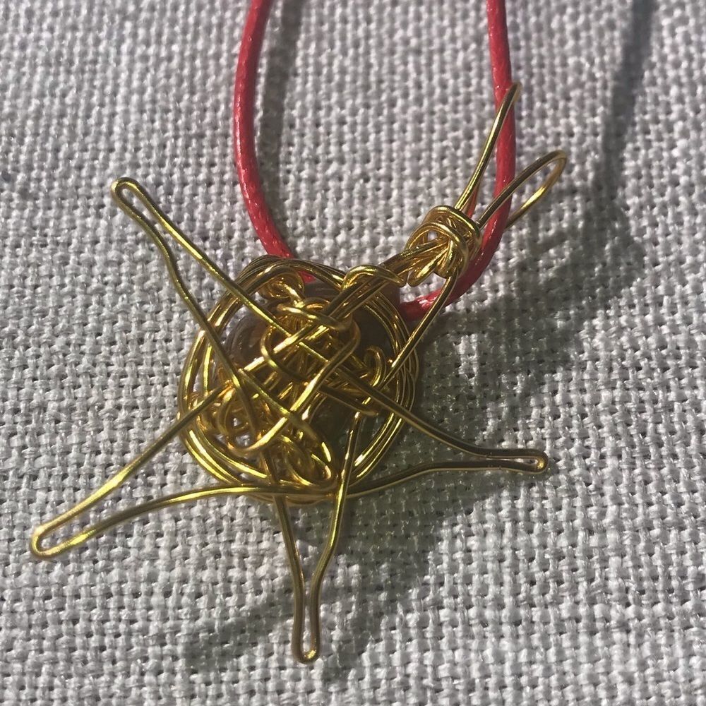 🔥 RED JASPER WIREWRAPPED STAR PENDANT NECKLACE 💥🔥 - Picture 5 of 5